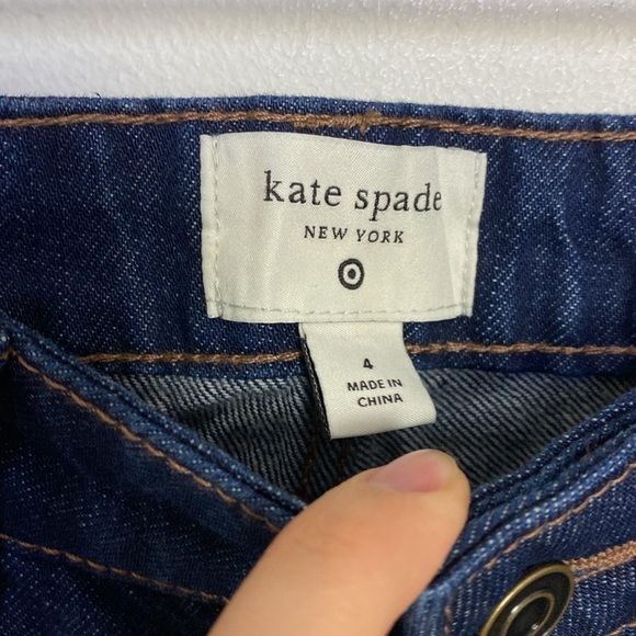 Women's High-Rise Straight Leg Wide Cuff Jeans - kate spade New York Sz 4 - Picture 5 of 9